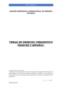 Temas de Derecho Urbanístico Francés y Español